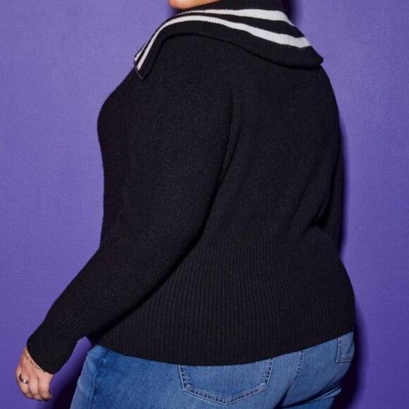 Torrid LoveSick Plus Size 1X 14-16 Shaker Half Zip Front Sweater - Picture 3 of 6
